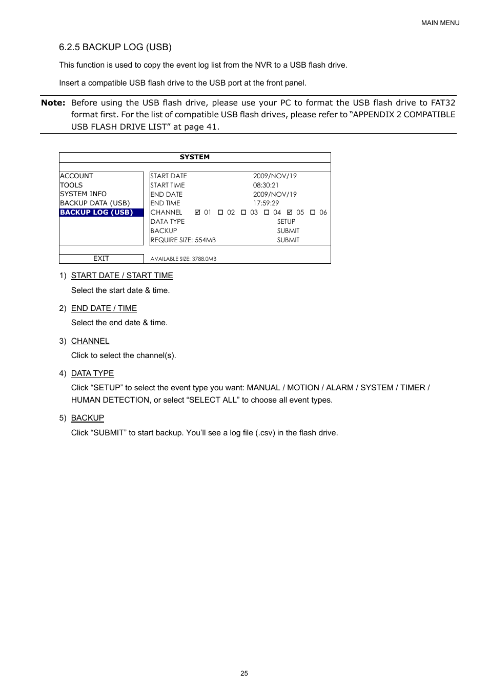 5 backup log (usb) | Velleman NVR2 User Manual | Page 31 / 314