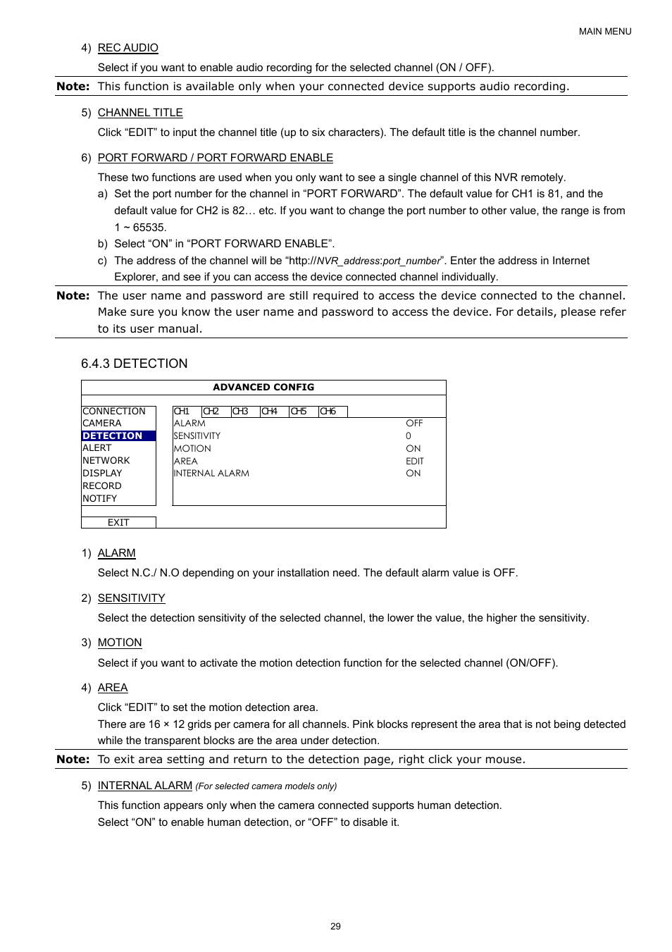 3 detection | Velleman NVR2 User Manual | Page 35 / 314