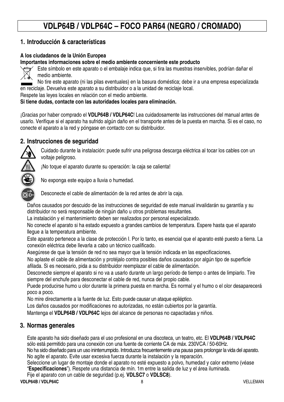 Velleman VDLP64B_C User Manual | Page 8 / 12