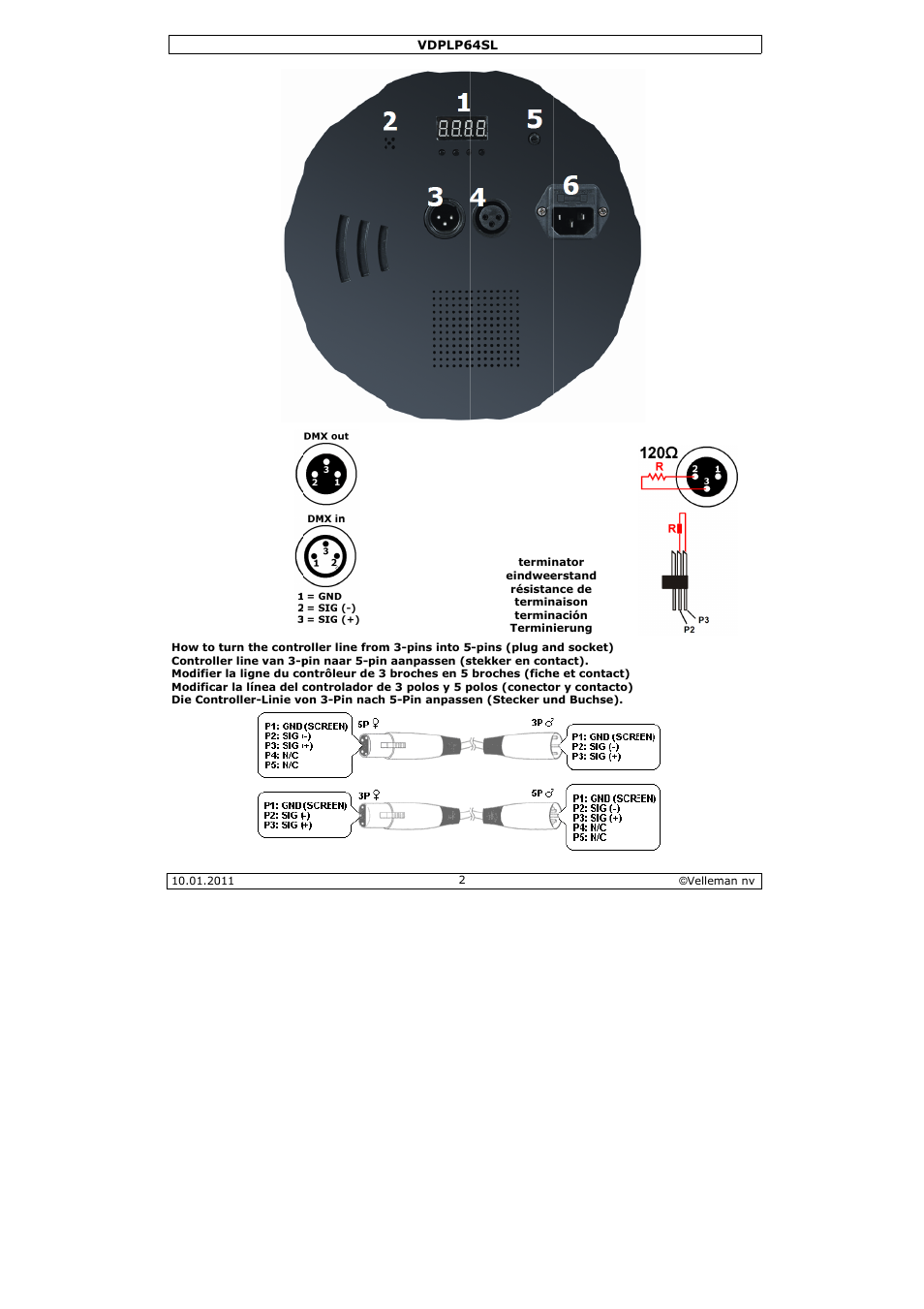 Velleman VDPLP64SL User Manual | Page 2 / 33
