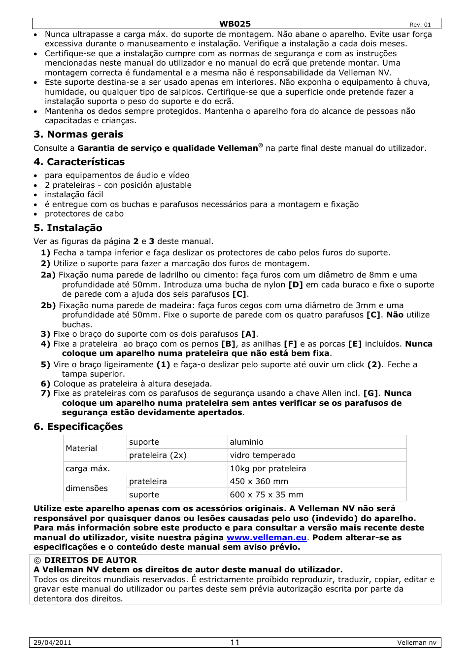 Velleman WB025 User Manual | Page 11 / 13