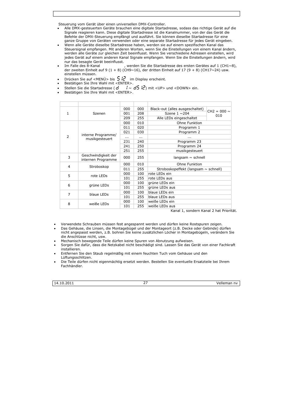 Velleman VDPL300ME User Manual | Page 27 / 30