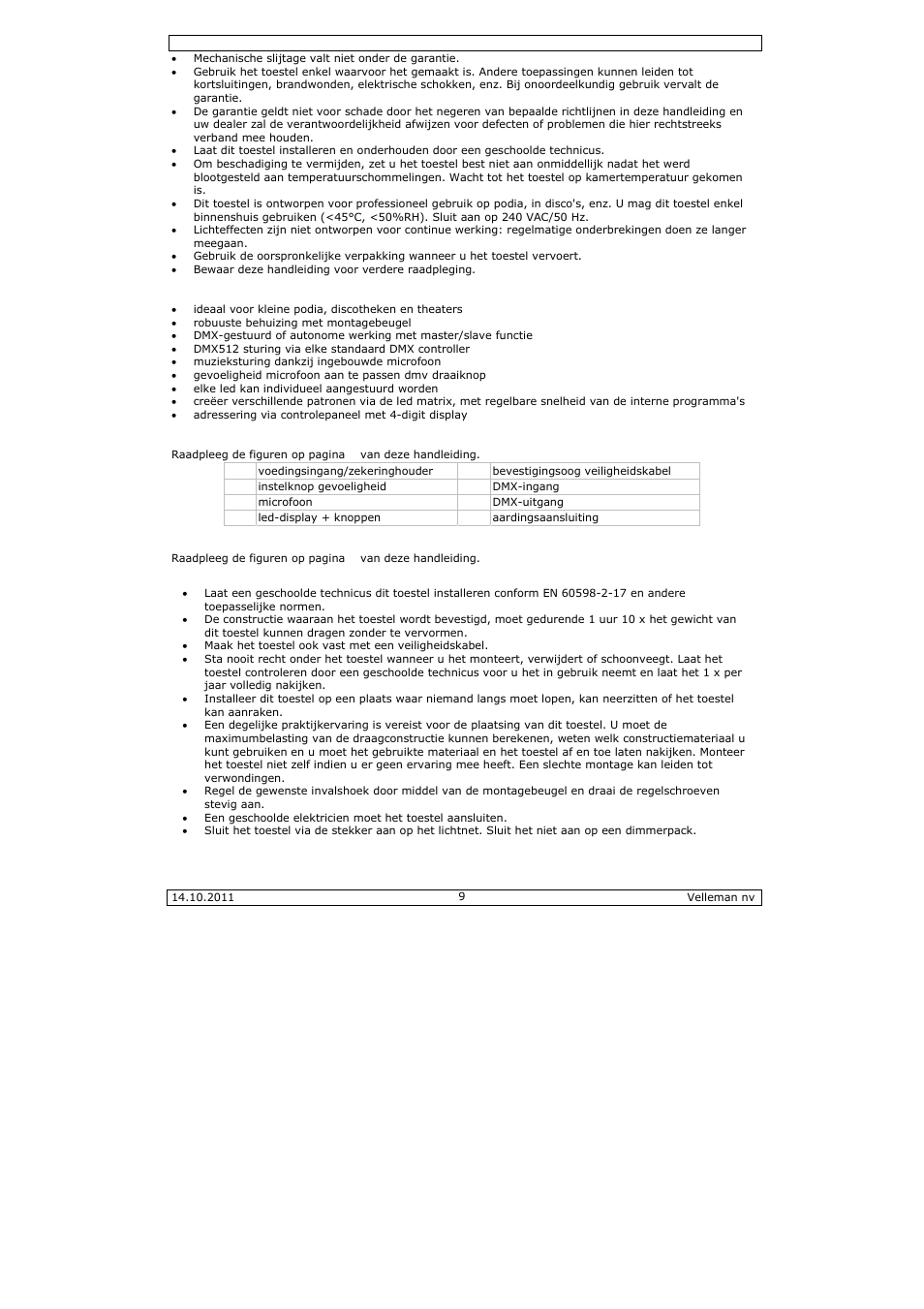 Velleman VDPL300ME User Manual | Page 9 / 30