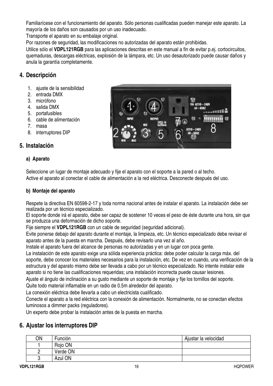 Velleman VDPL121RGB User Manual | Page 16 / 22