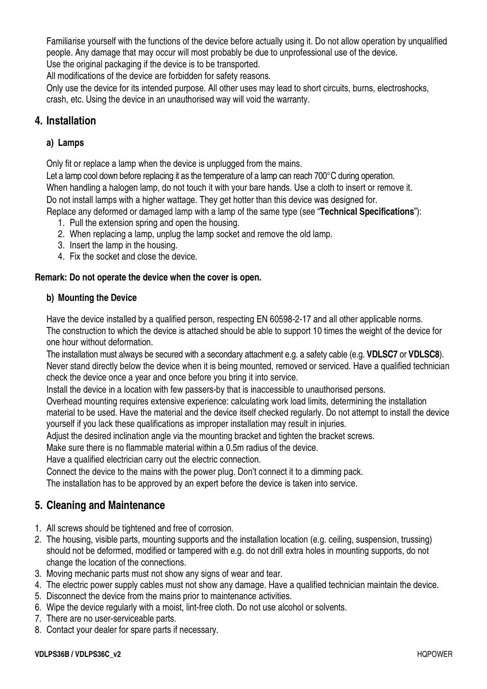 Velleman VDLPS36C User Manual | Page 4 / 14