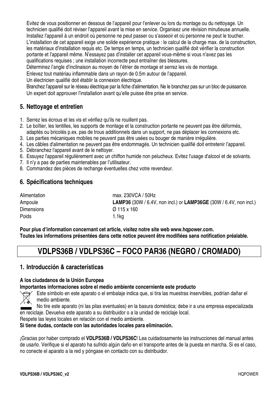 Velleman VDLPS36C User Manual | Page 9 / 14