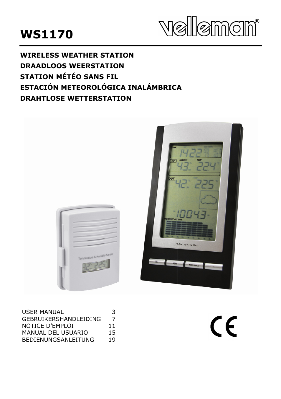 Velleman WS1170 User Manual | 26 pages