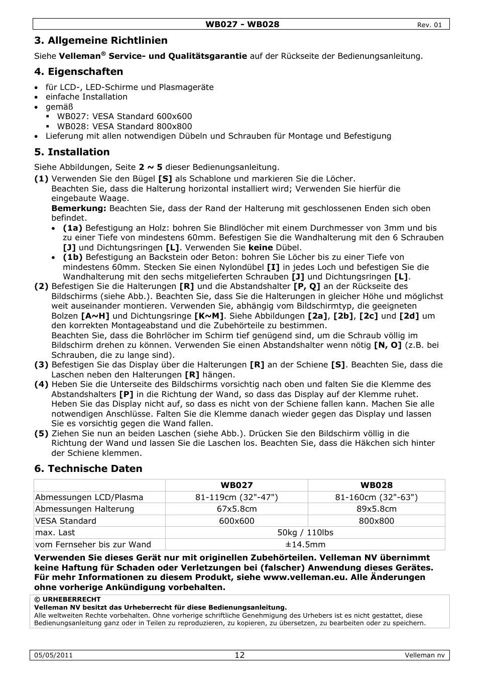 Velleman WB027 User Manual | Page 12 / 16