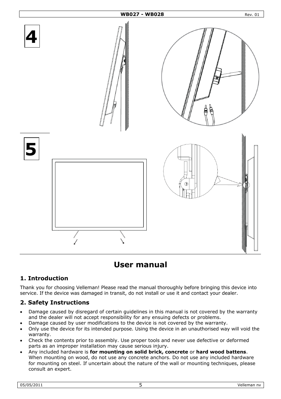 User manual | Velleman WB027 User Manual | Page 5 / 16