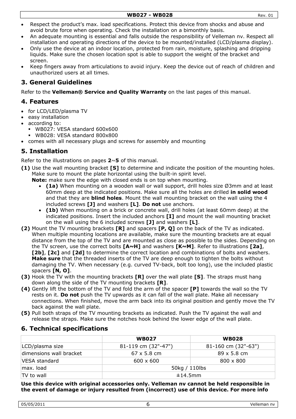 Velleman WB027 User Manual | Page 6 / 16