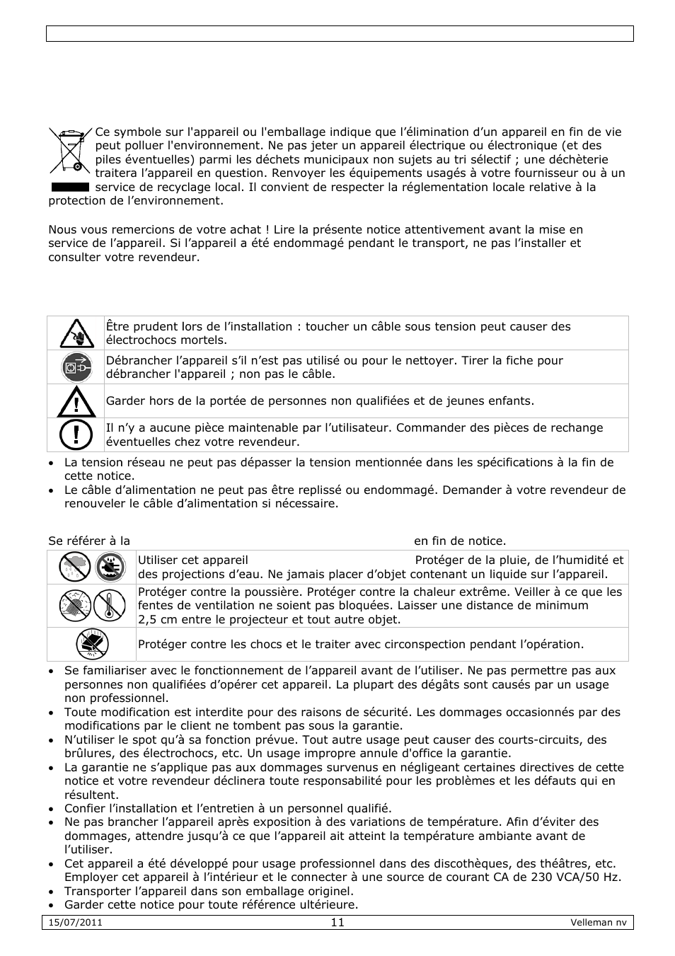 Notice d'emploi, Notic, Ce d’em | Mploi | Velleman VDSMP31 User Manual | Page 11 / 23