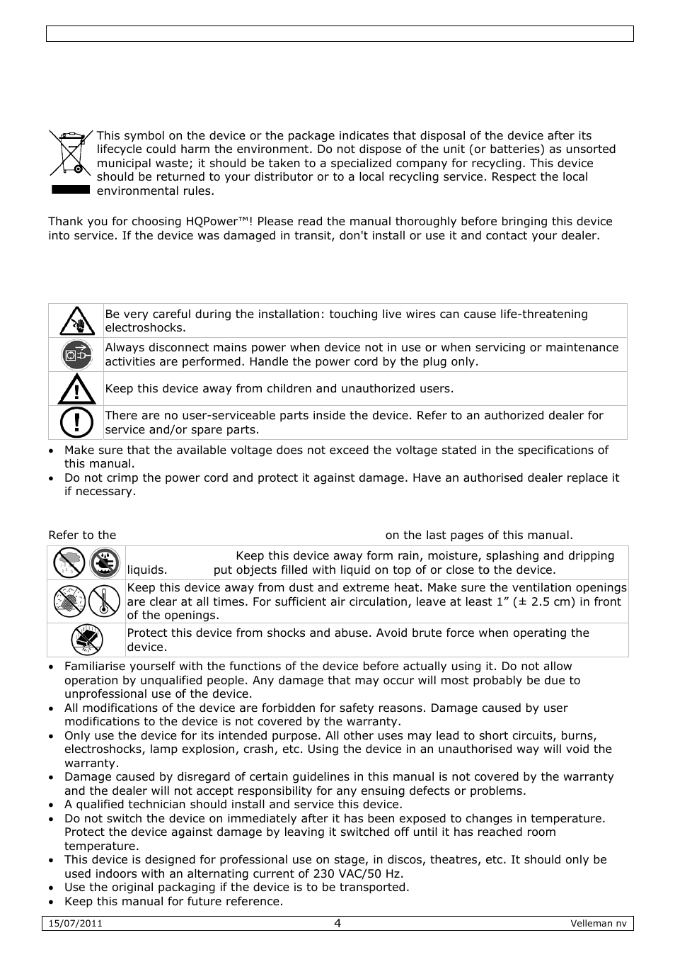 User manual, Er man, Nual | Velleman VDSMP31 User Manual | Page 4 / 23