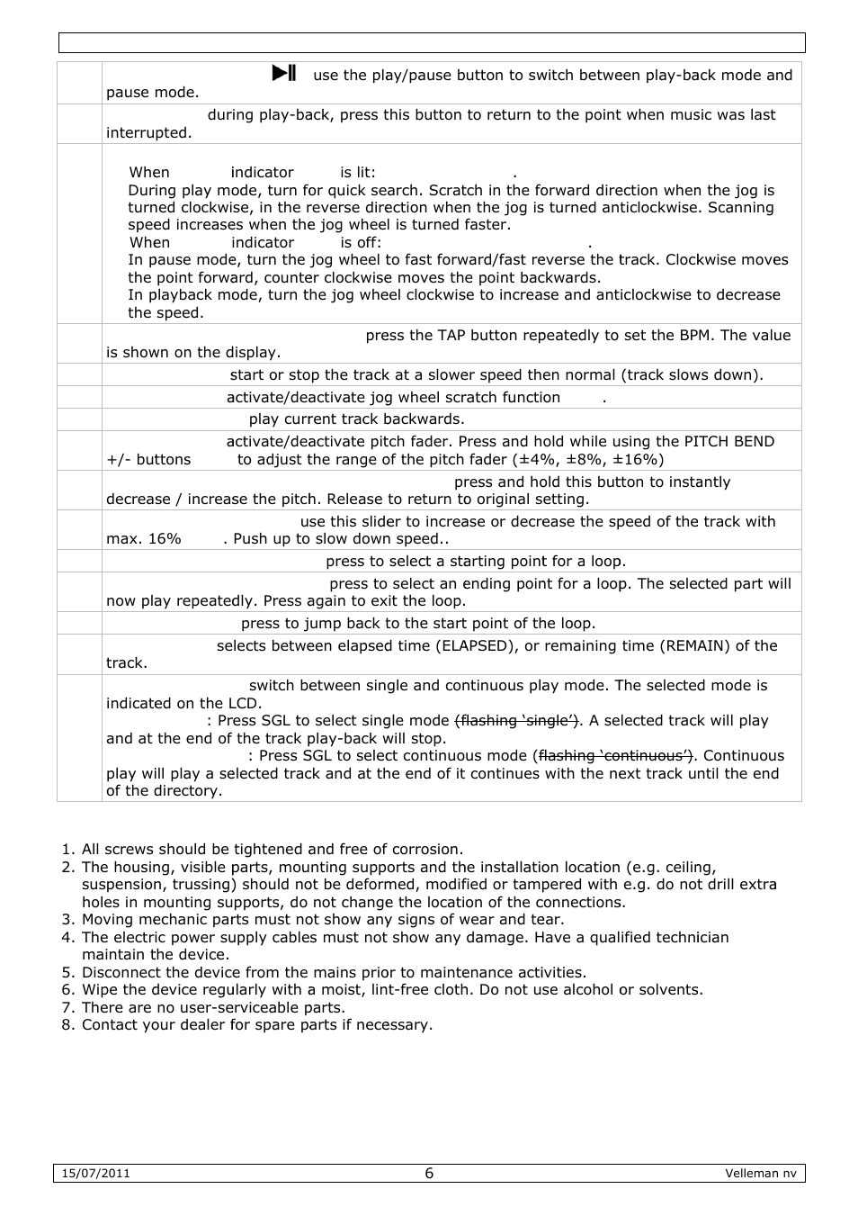 Velleman VDSMP31 User Manual | Page 6 / 23