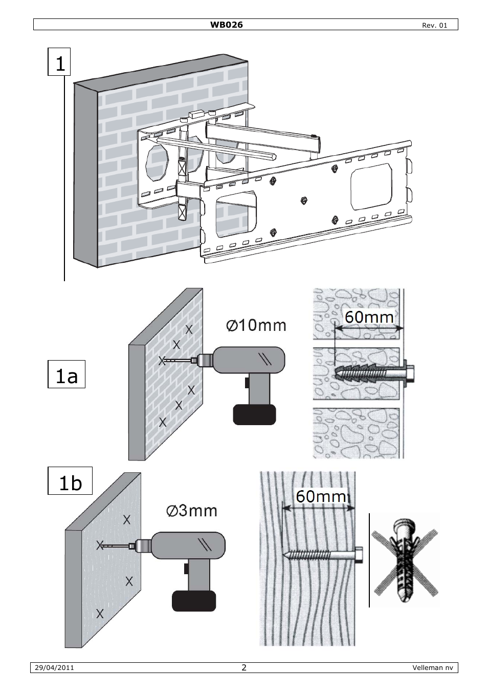1a 1 1b | Velleman WB026 User Manual | Page 2 / 14