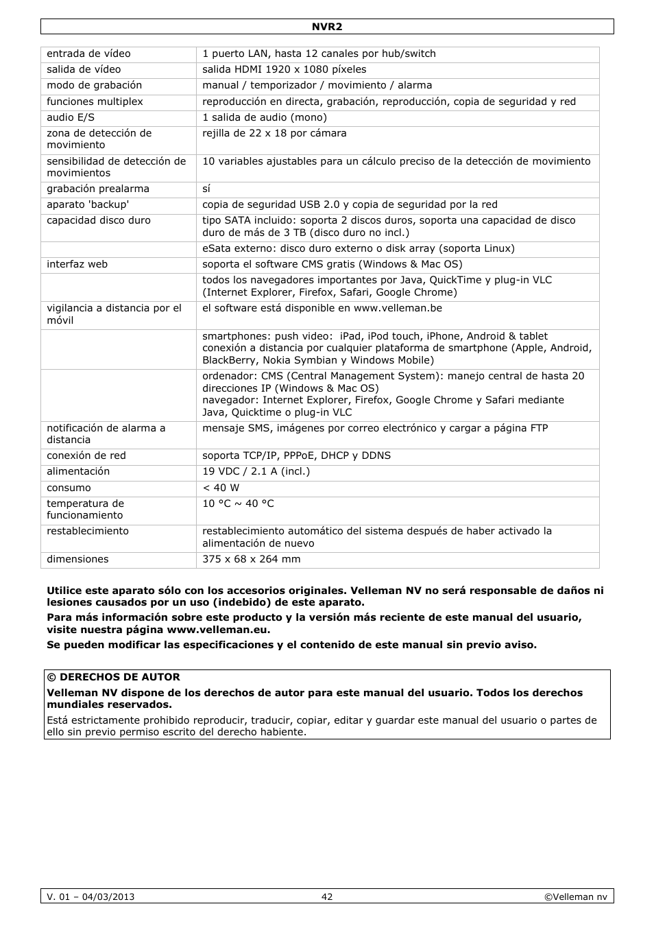 Velleman NVR2 User Manual | Page 42 / 55
