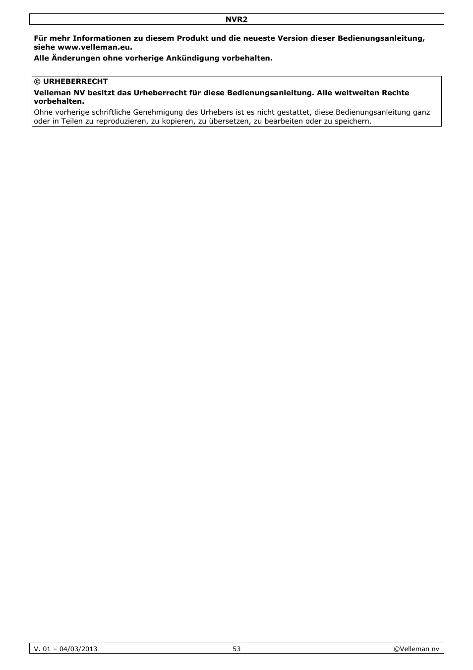 Velleman NVR2 User Manual | Page 53 / 55