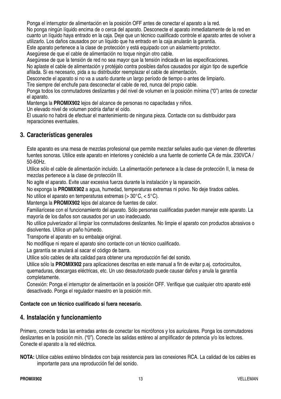 Velleman PROMIX902 User Manual | Page 13 / 21