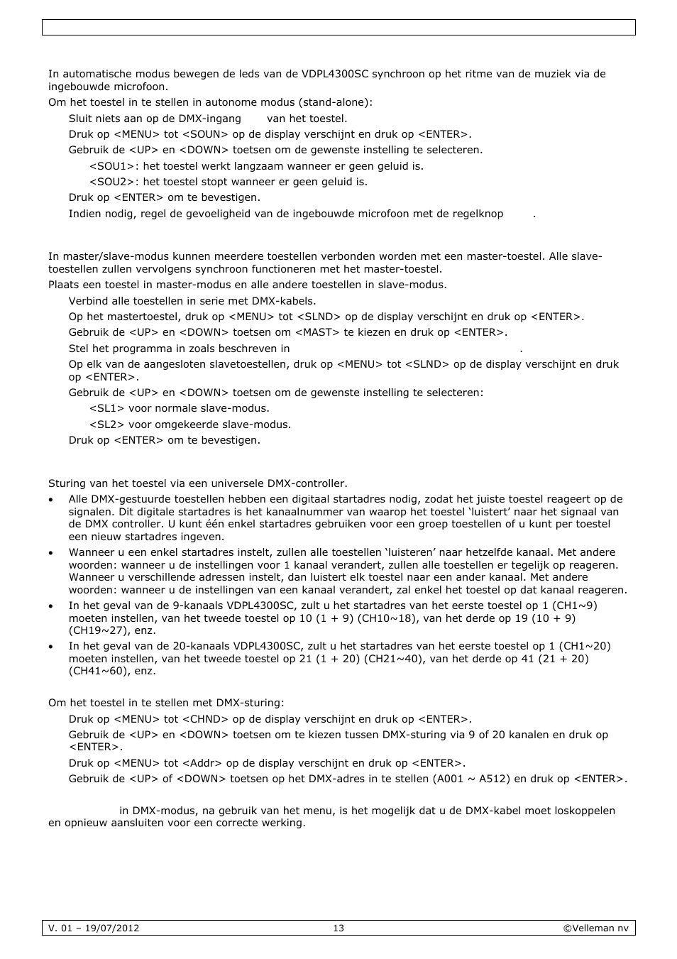 Velleman VDPL4300SC User Manual | Page 13 / 39