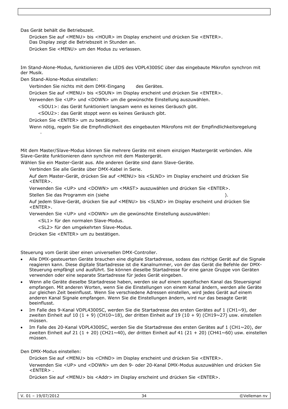 Velleman VDPL4300SC User Manual | Page 34 / 39