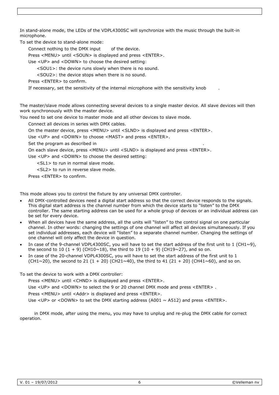 Velleman VDPL4300SC User Manual | Page 6 / 39