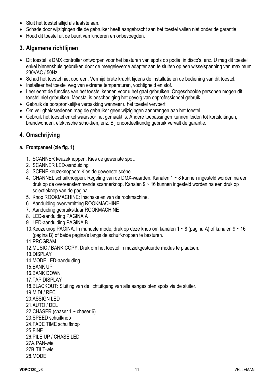 Velleman VDPC130 User Manual | Page 11 / 55