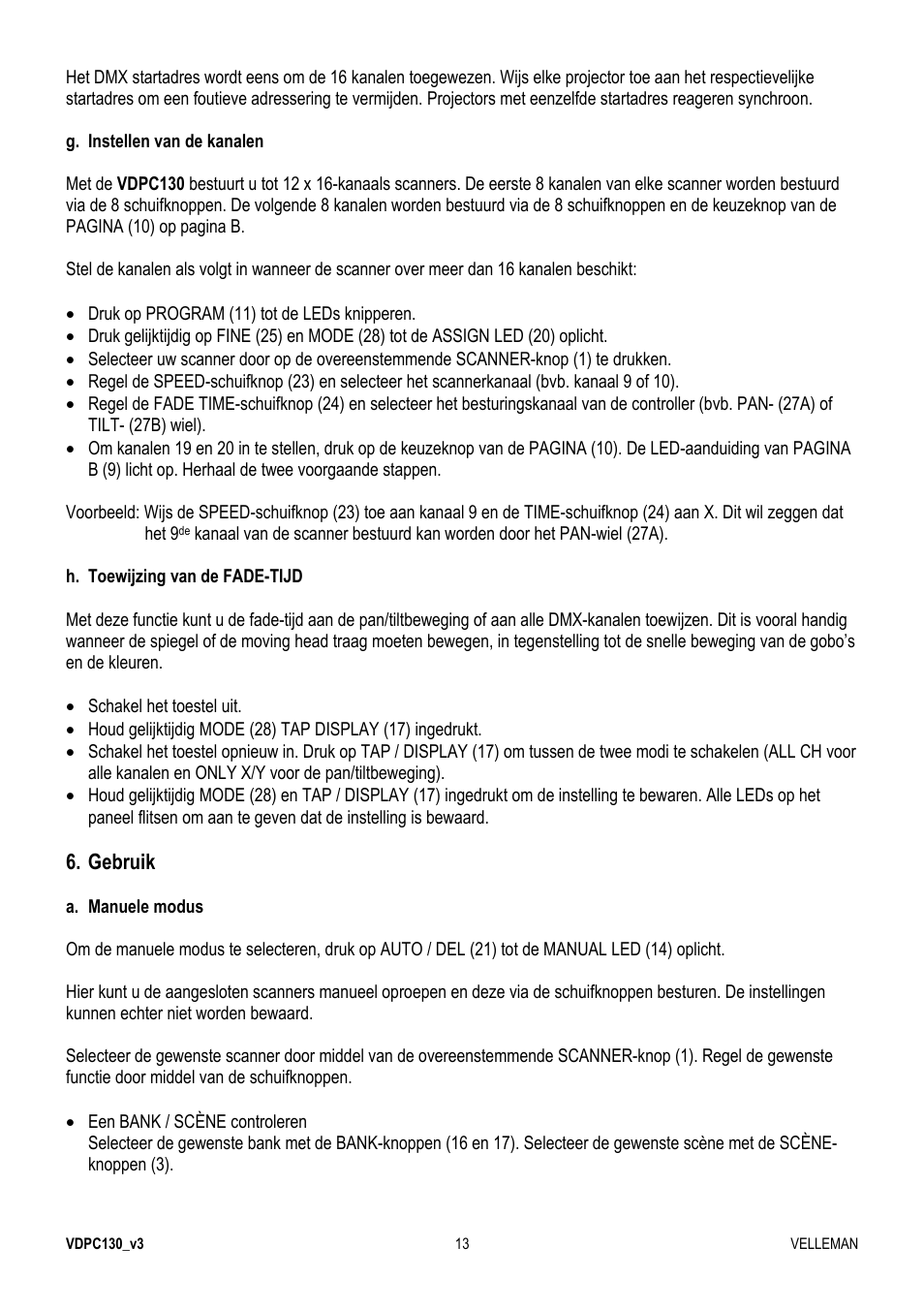 Velleman VDPC130 User Manual | Page 13 / 55