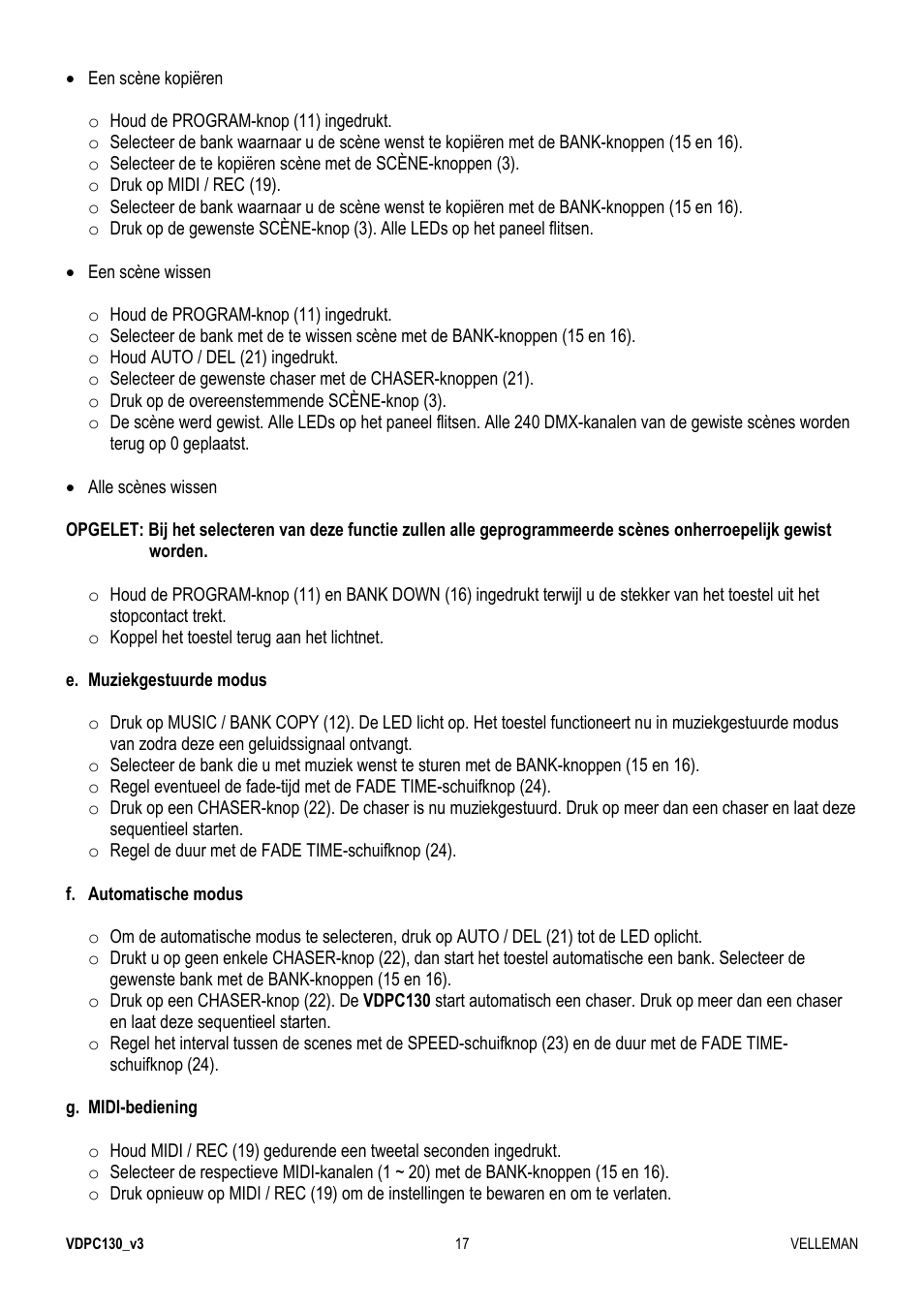 Velleman VDPC130 User Manual | Page 17 / 55