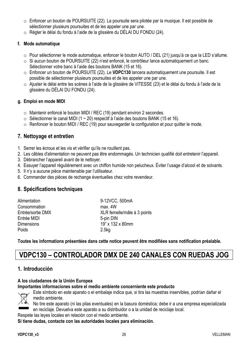 Velleman VDPC130 User Manual | Page 26 / 55