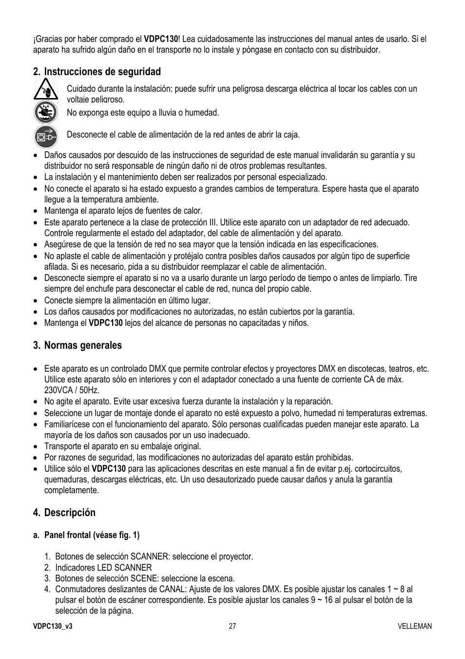 Velleman VDPC130 User Manual | Page 27 / 55