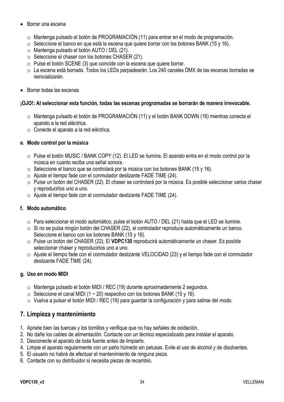 Velleman VDPC130 User Manual | Page 34 / 55