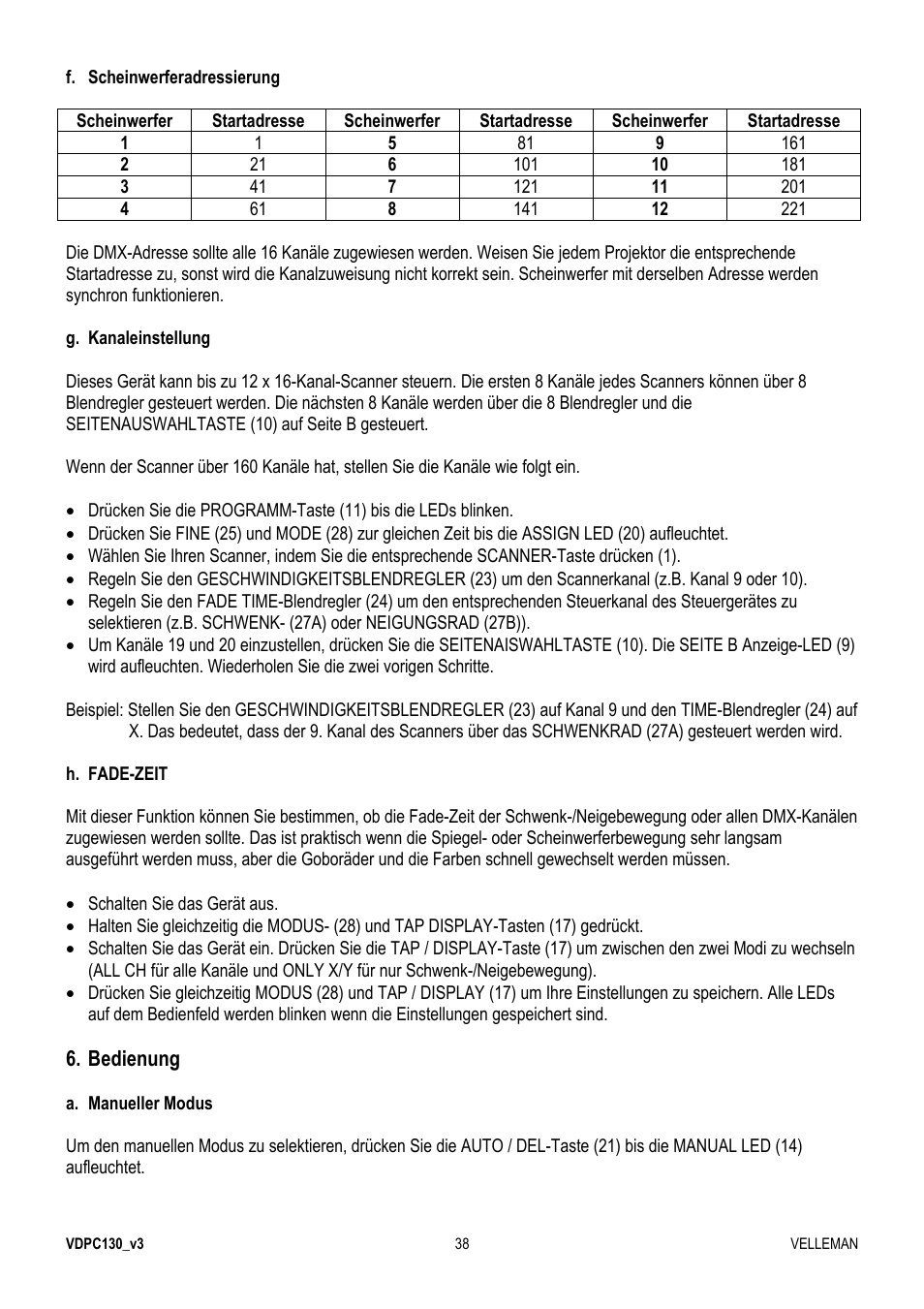 Velleman VDPC130 User Manual | Page 38 / 55