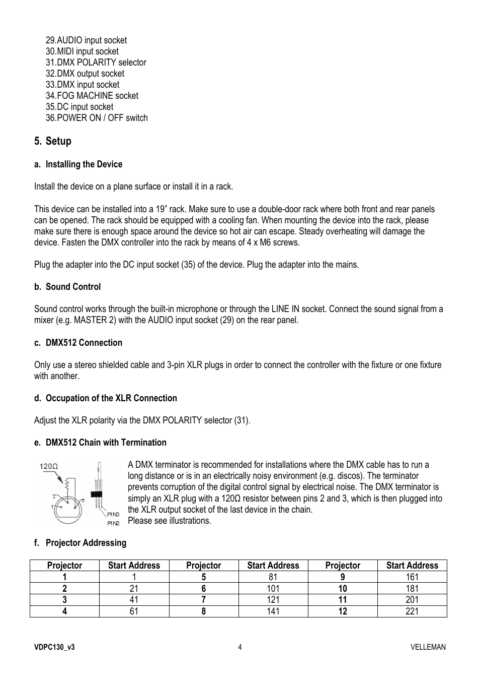 Velleman VDPC130 User Manual | Page 4 / 55