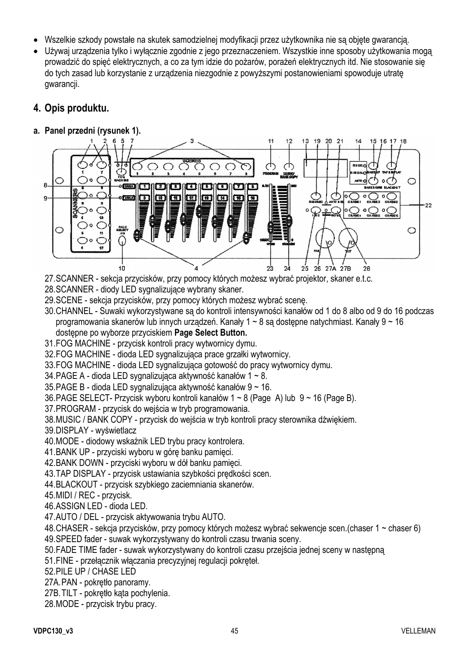 Velleman VDPC130 User Manual | Page 45 / 55