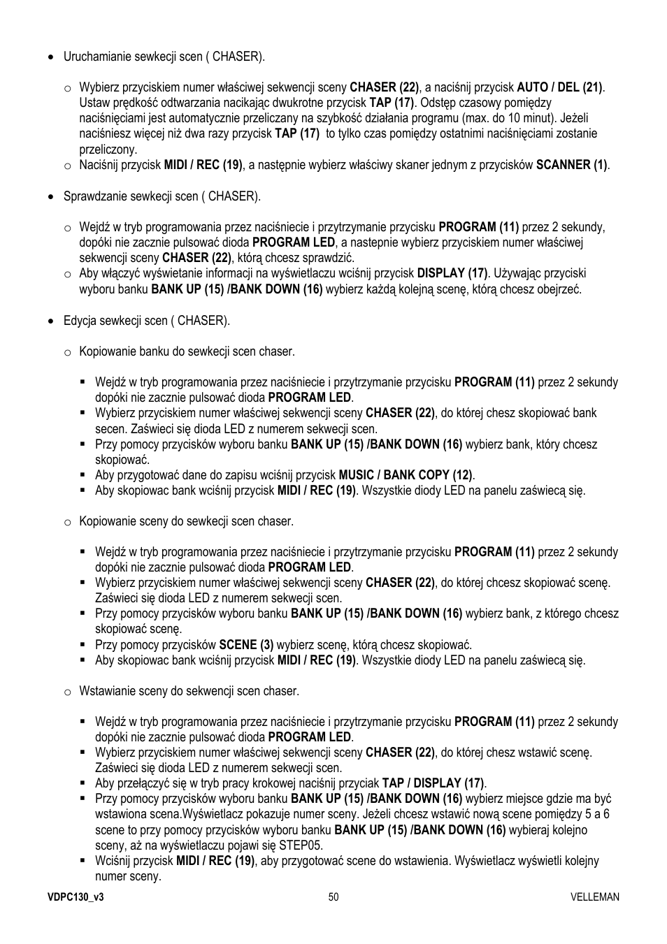 Velleman VDPC130 User Manual | Page 50 / 55