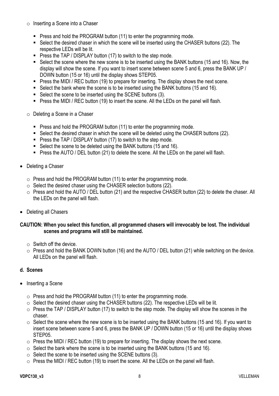 Velleman VDPC130 User Manual | Page 8 / 55