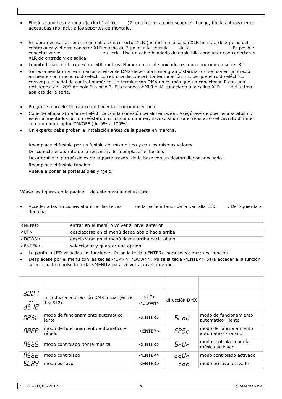 Velleman VDPL601MHx14 User Manual | Page 26 / 38