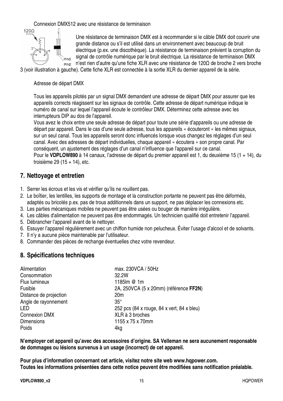 Velleman VDPLOW890 User Manual | Page 15 / 24