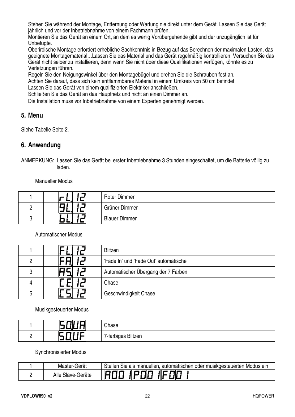 Velleman VDPLOW890 User Manual | Page 22 / 24