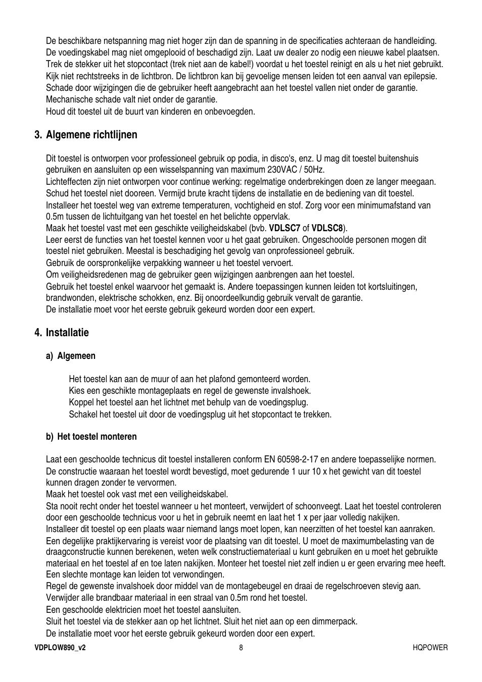 Velleman VDPLOW890 User Manual | Page 8 / 24