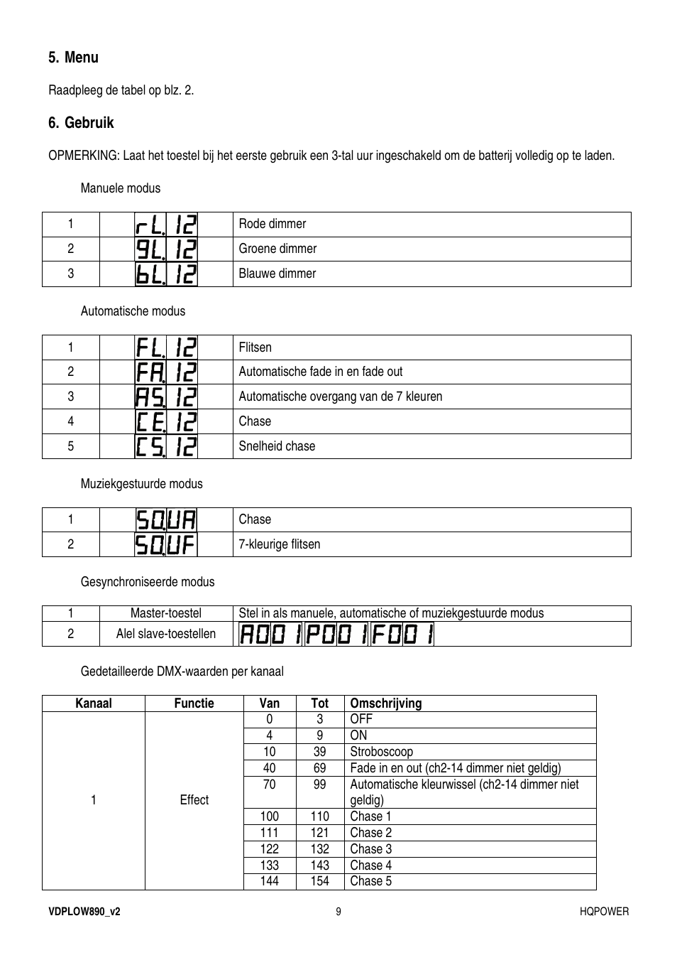 Velleman VDPLOW890 User Manual | Page 9 / 24