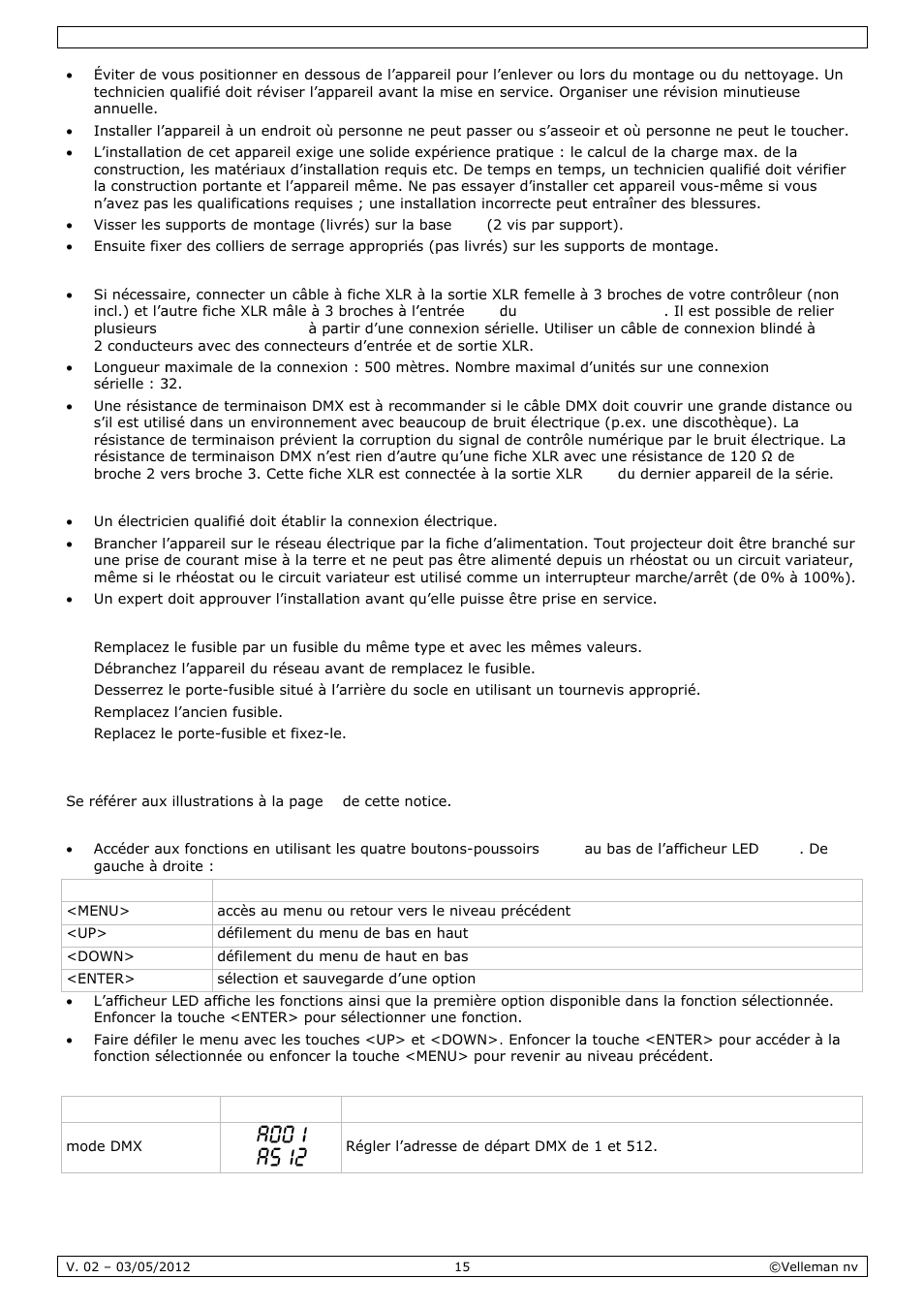 Empl | Velleman VDPL1503MHW12 User Manual | Page 15 / 28