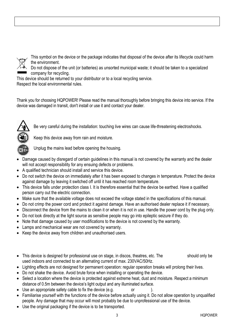 Velleman VDPL300MF User Manual | Page 3 / 19