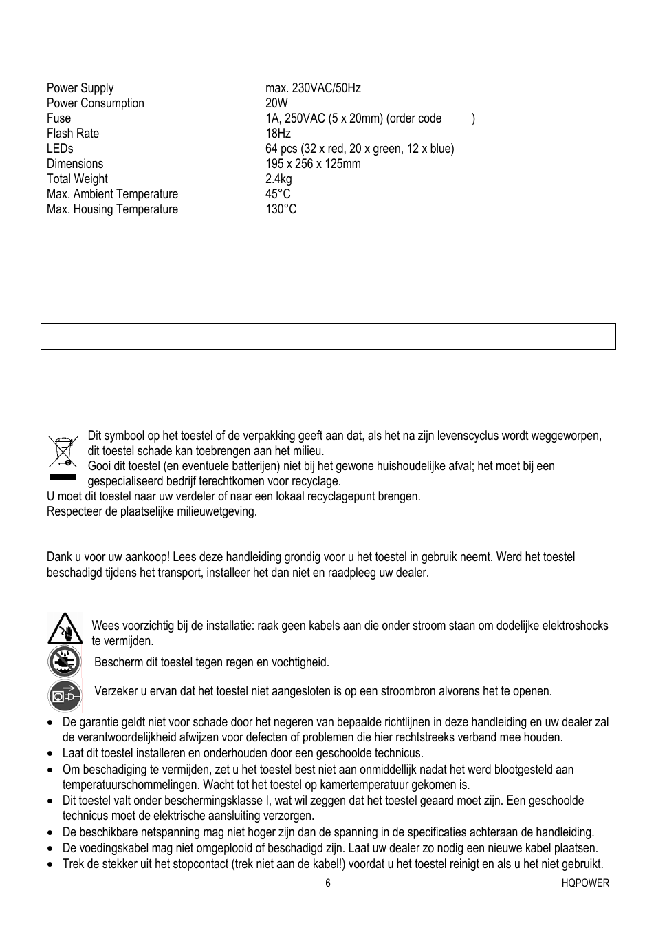 Velleman VDPL300MF User Manual | Page 6 / 19