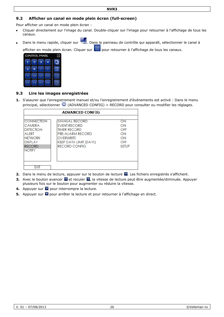 3 lire les images enregistrées | Velleman NVR3 User Manual | Page 26 / 48