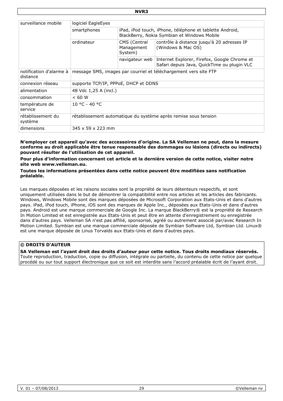 Velleman NVR3 User Manual | Page 29 / 48