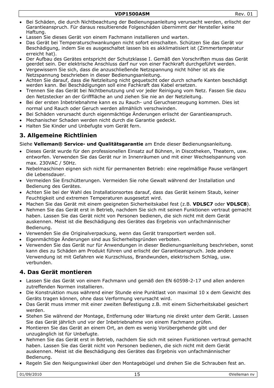 Velleman VDP1500ASM User Manual | Page 15 / 20