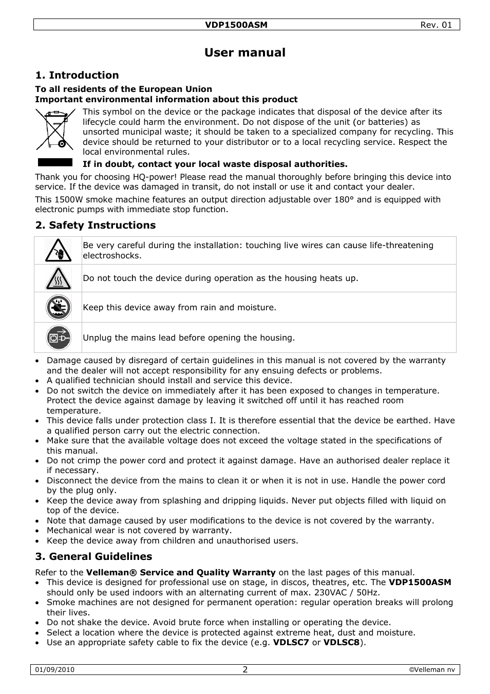 Er man | Velleman VDP1500ASM User Manual | Page 2 / 20