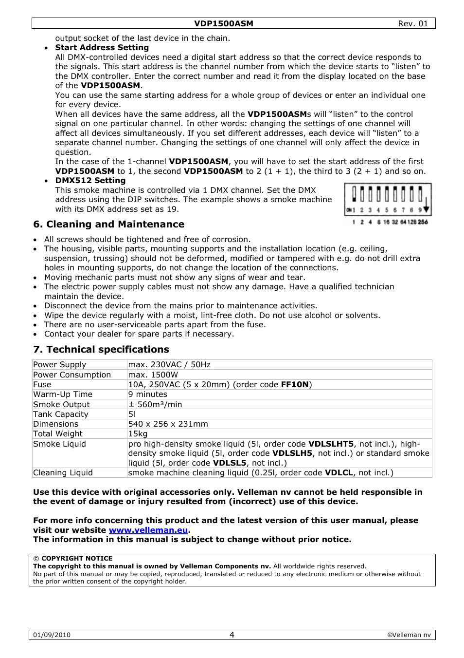 Velleman VDP1500ASM User Manual | Page 4 / 20