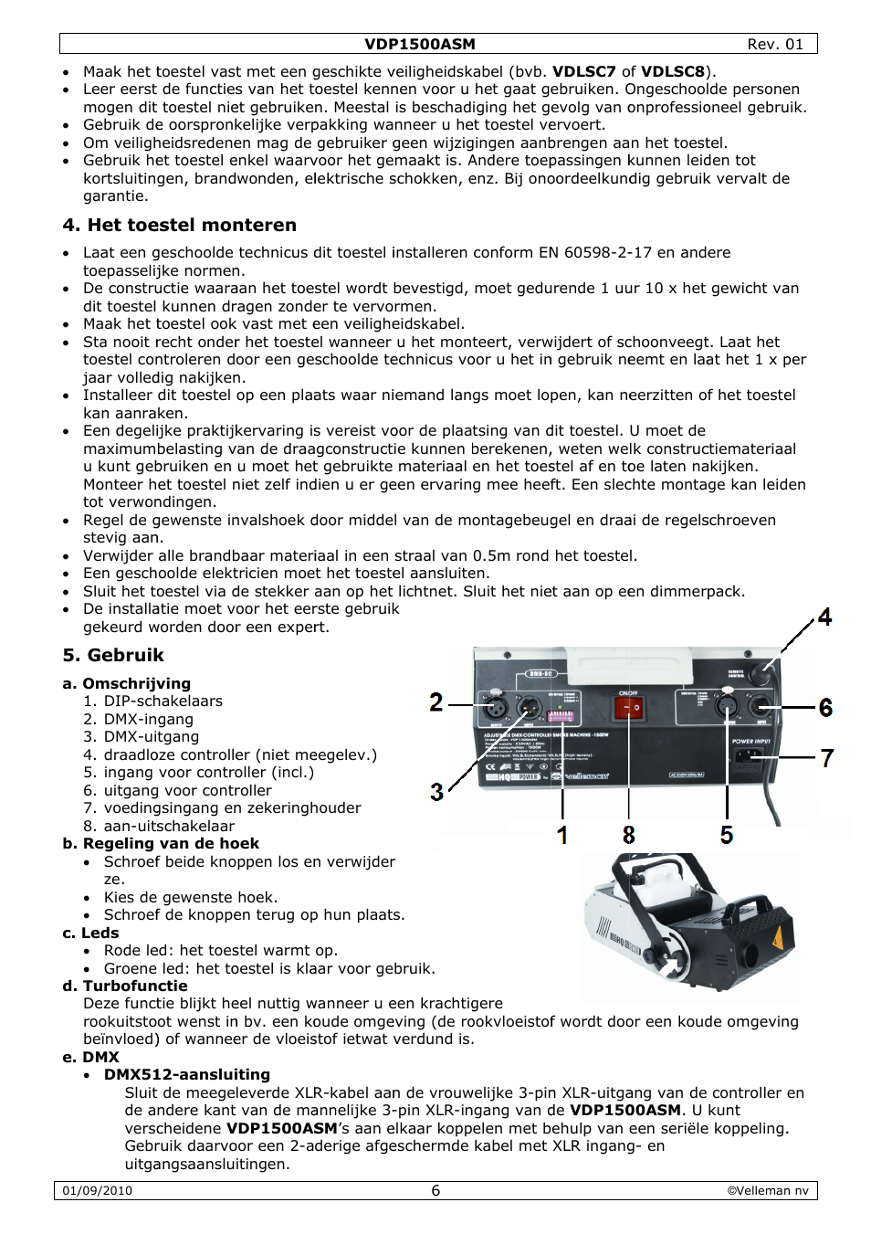 Velleman VDP1500ASM User Manual | Page 6 / 20