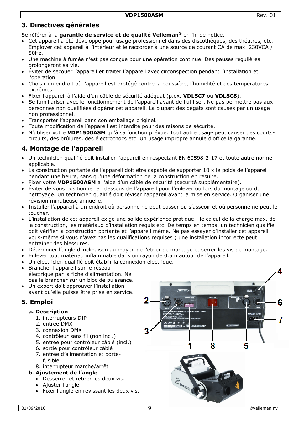 Velleman VDP1500ASM User Manual | Page 9 / 20
